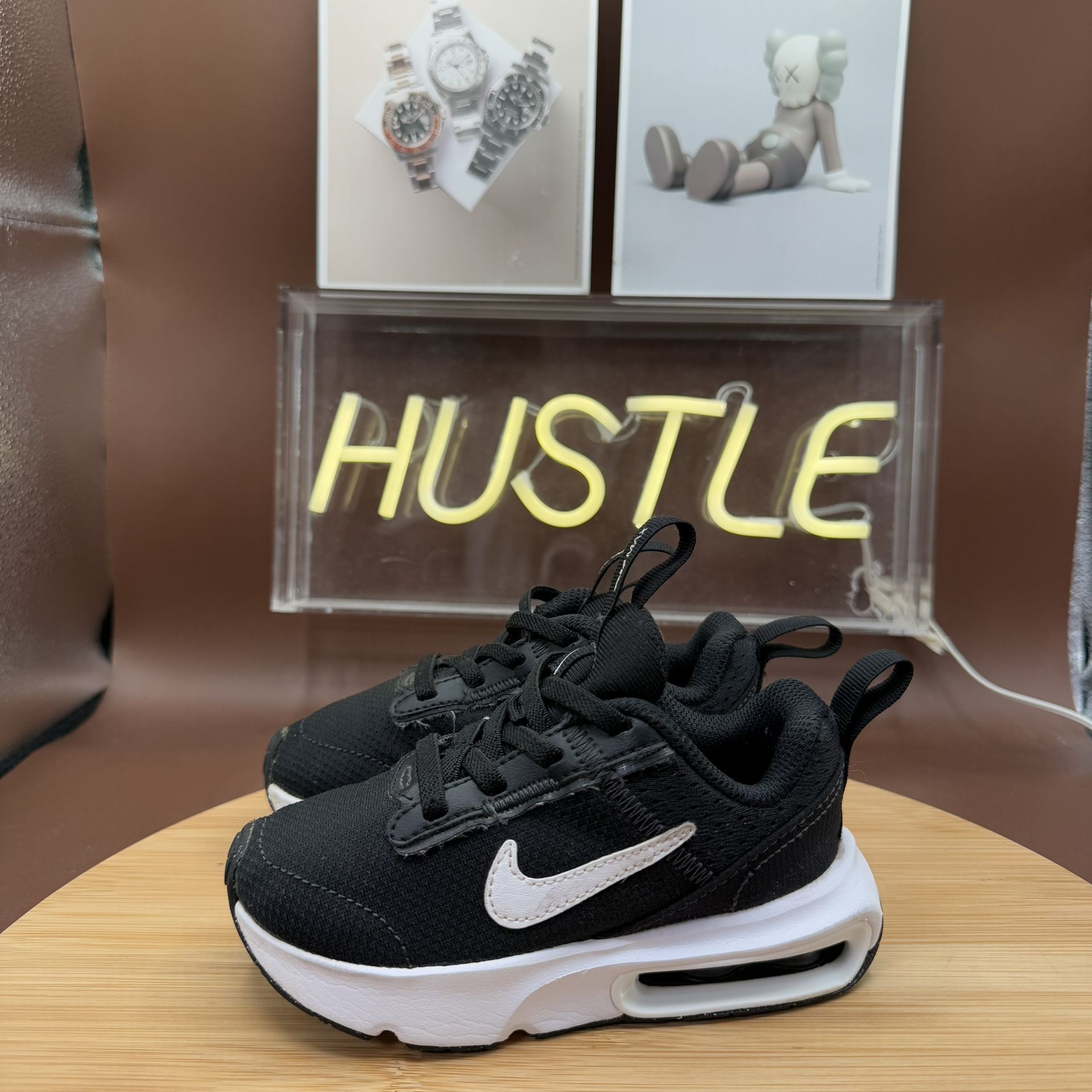 Nike Air Max Toddler Sz 8C Interlock Lite Black/White Sneaker - photo 3