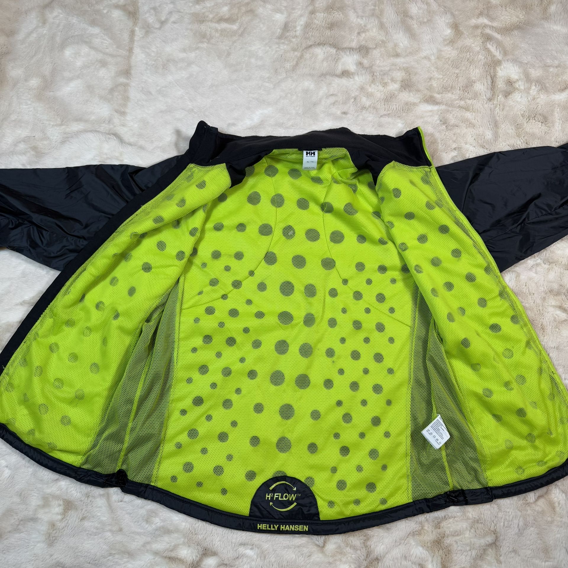 HELLY HANSEN H2 Flow Polartec Outdoor Jacket Black / Lime Mens S - photo 3