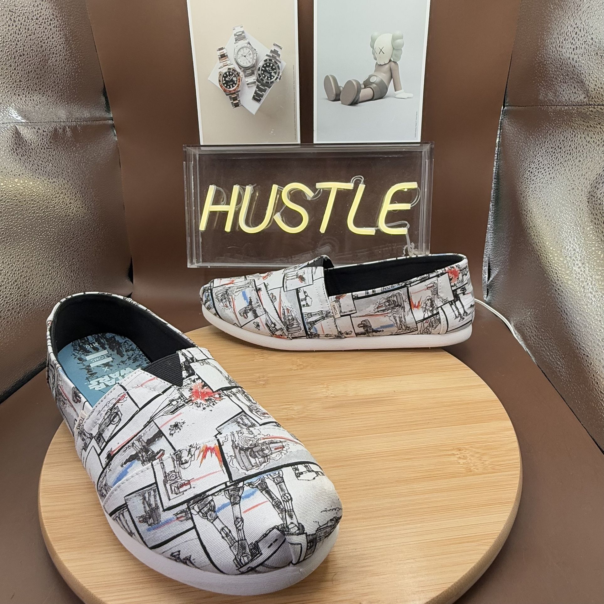 Disney X TOMS Star Wars Slip-On Shoes Men’s Sz 10