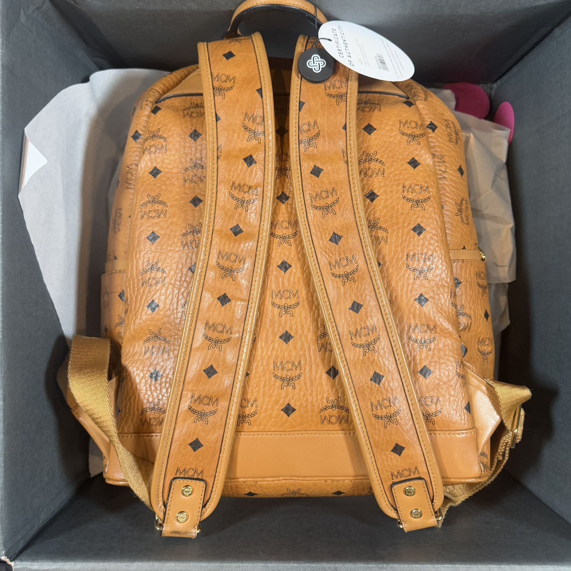MCM Stark M Logo Collection Backpack Cognac - photo 2