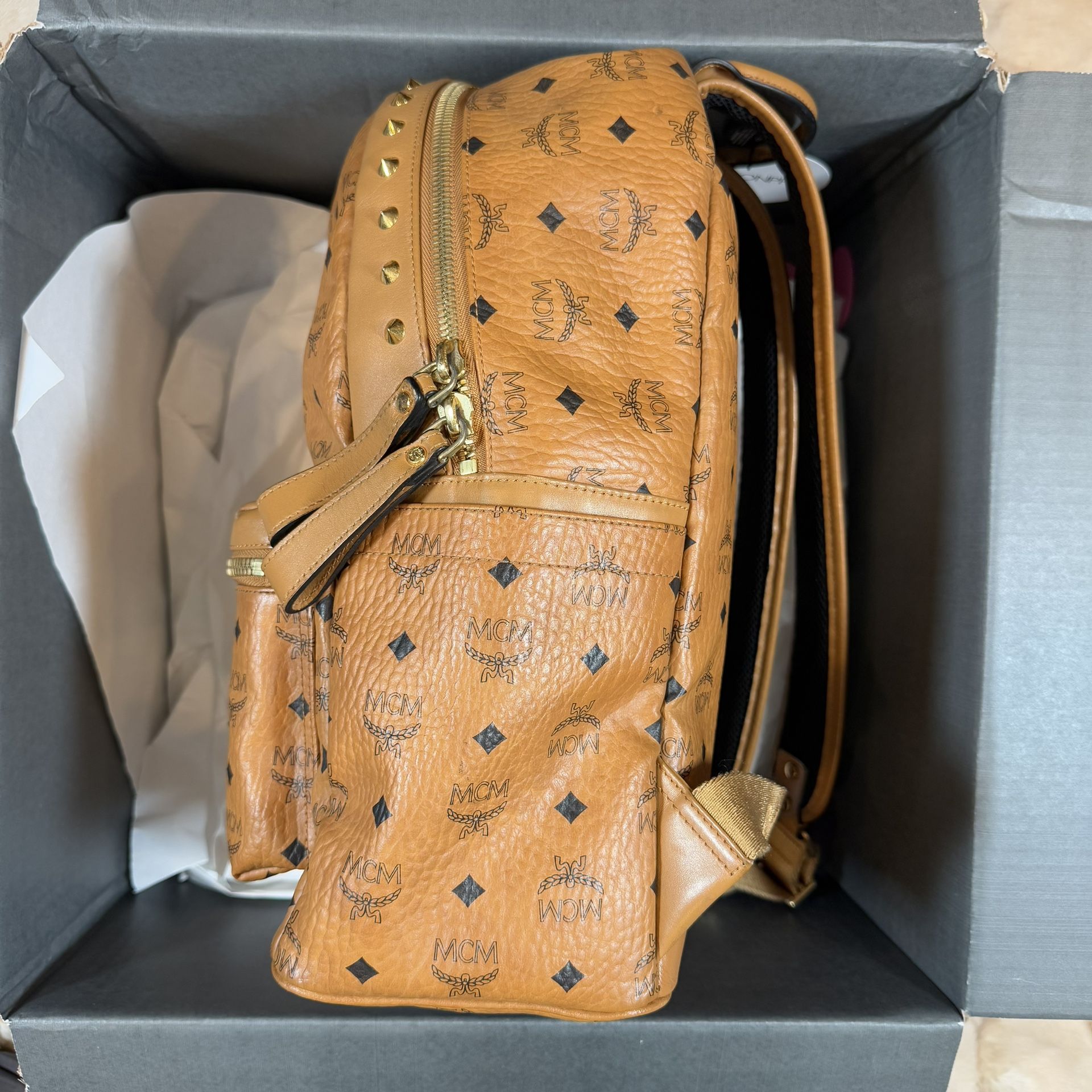 MCM Stark M Logo Collection Backpack Cognac - photo 5