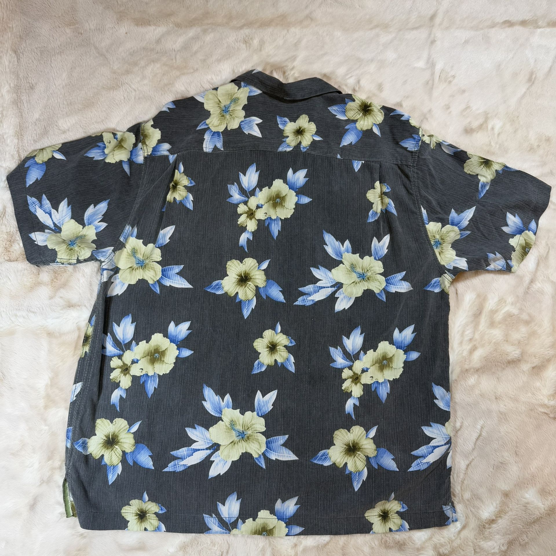 Tommy Bahama Shirt 100% Silk Blue Floral Hawaiian Mens Sz XL - photo 3