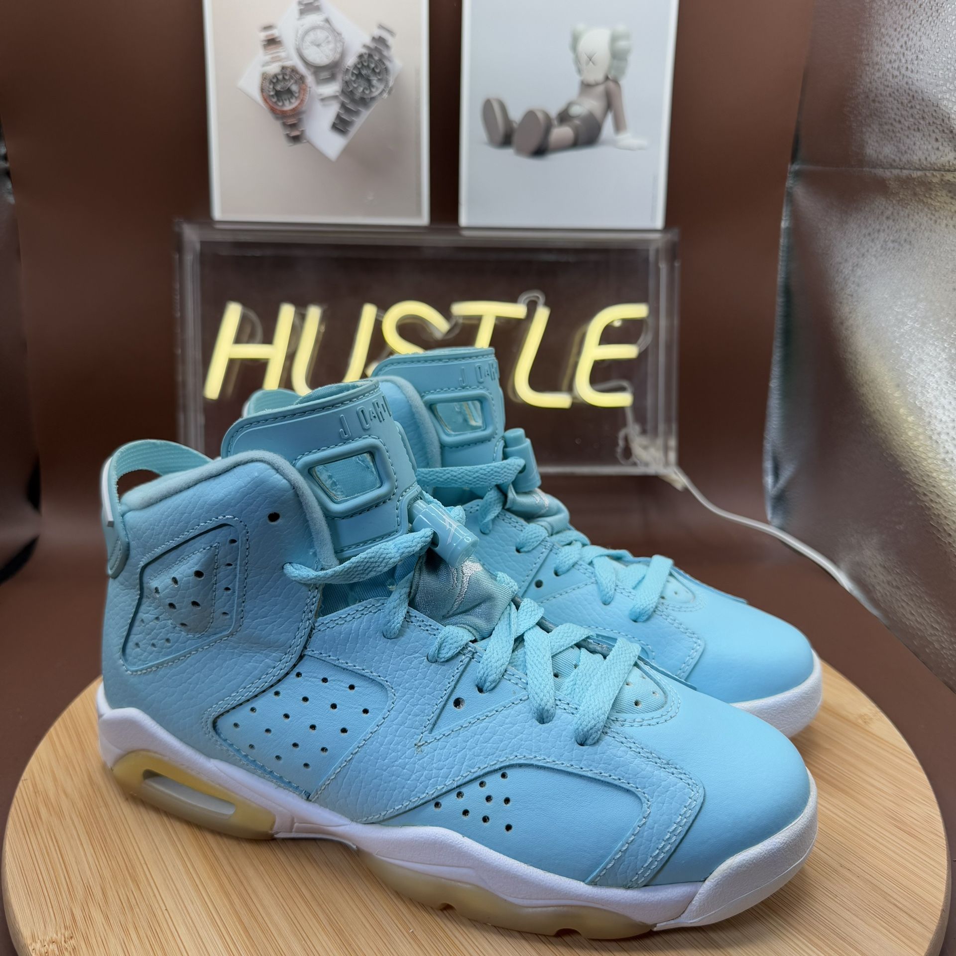 Nike Air Jordan 6 (GS) Retro Pantone Blue/White Size 5Y/ Womens - photo 2