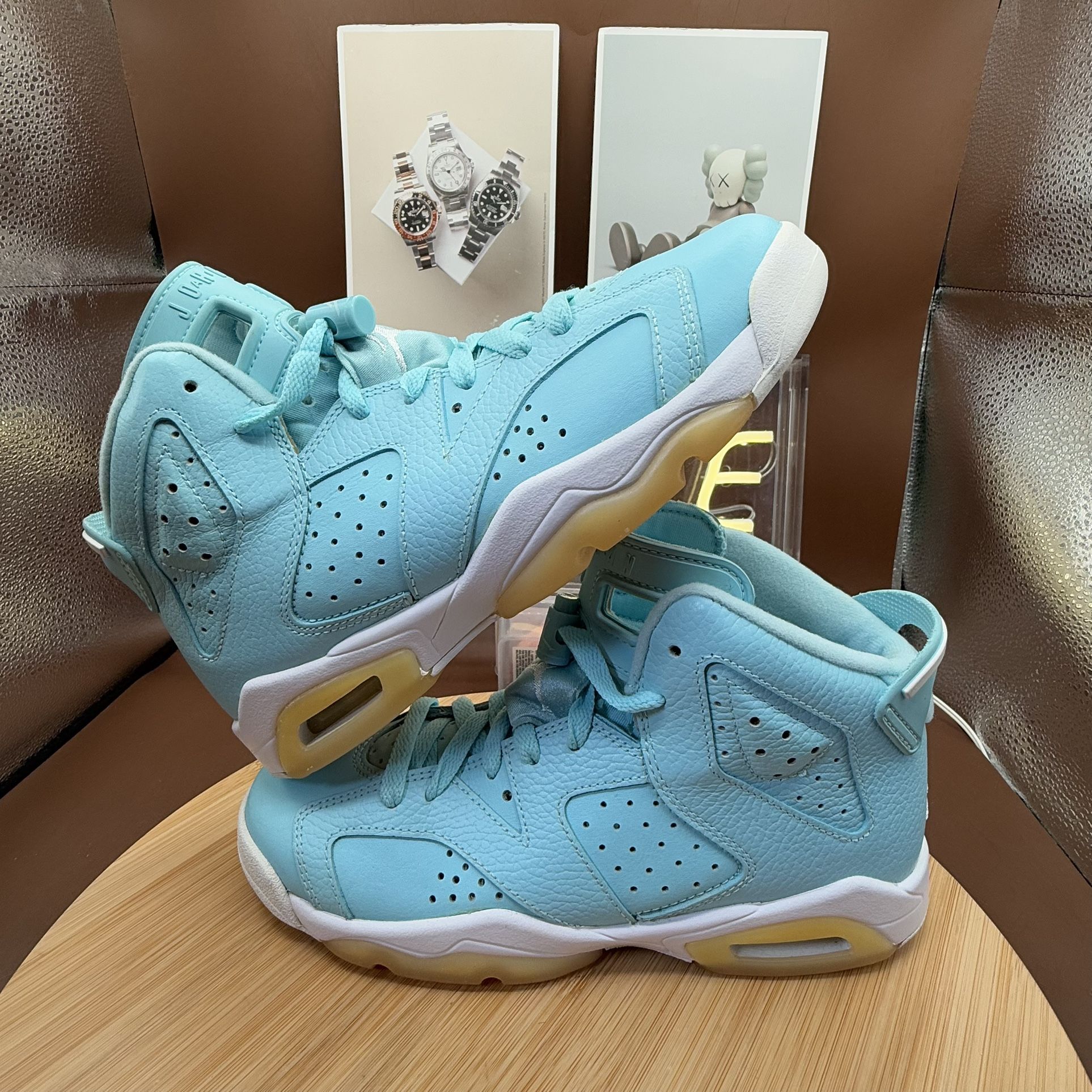 Nike Air Jordan 6 (GS) Retro Pantone Blue/White Size 5Y/ Womens - photo 4