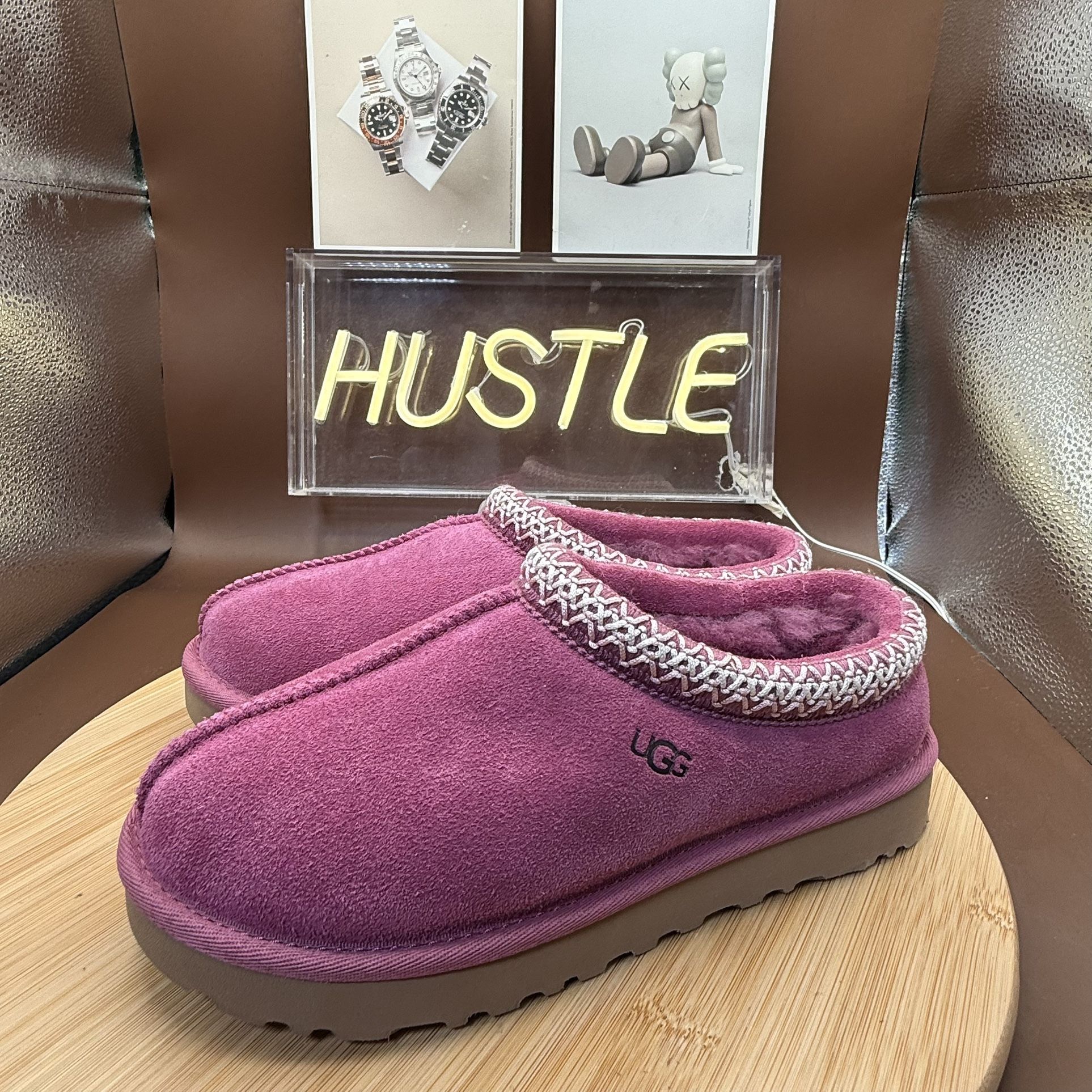 UGG TASMAN BOUGAINVILLEA SUEDE/ WOOL SLIPPERS SHOES, WOMEN US 6 - photo 3