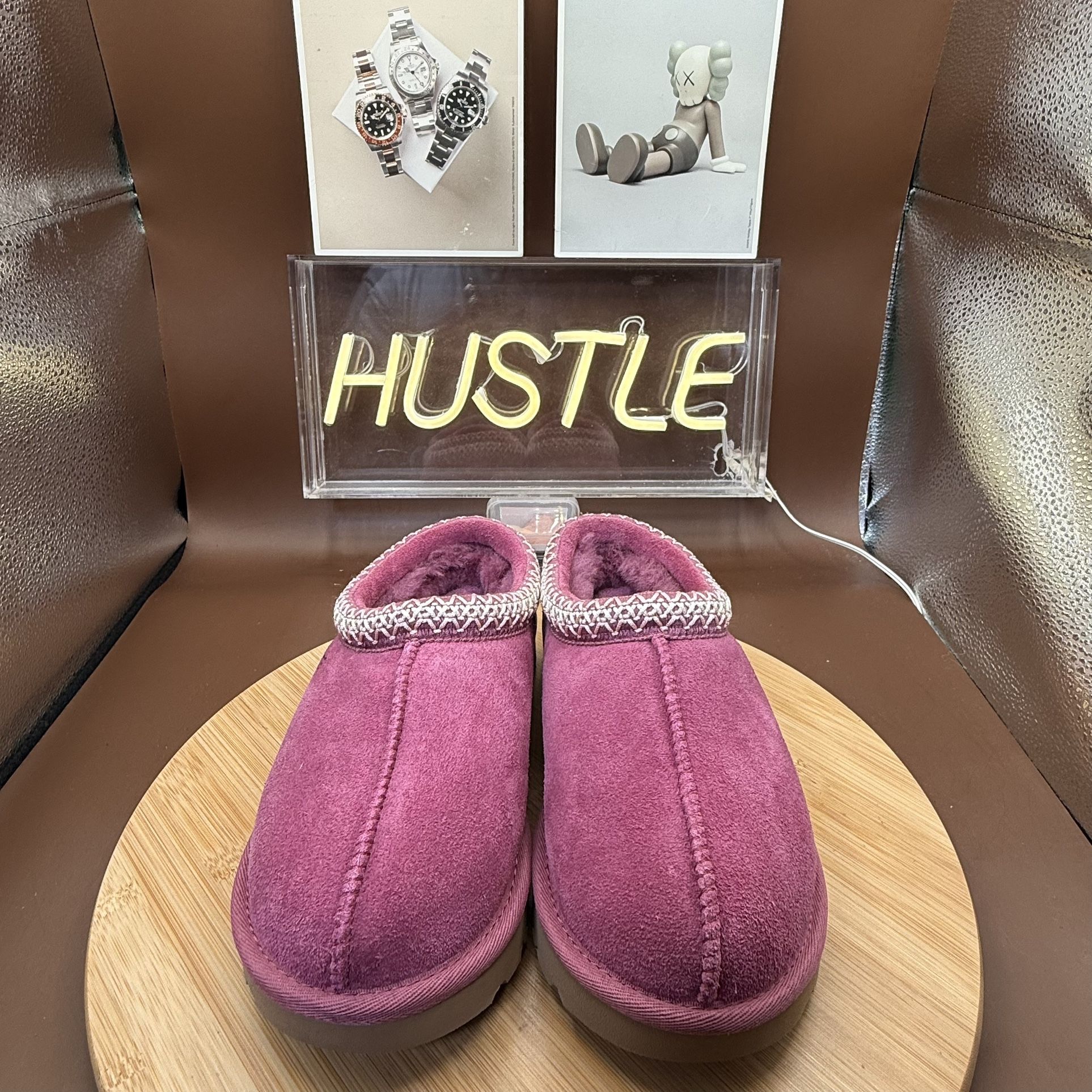UGG TASMAN BOUGAINVILLEA SUEDE/ WOOL SLIPPERS SHOES, WOMEN US 6 - photo 5
