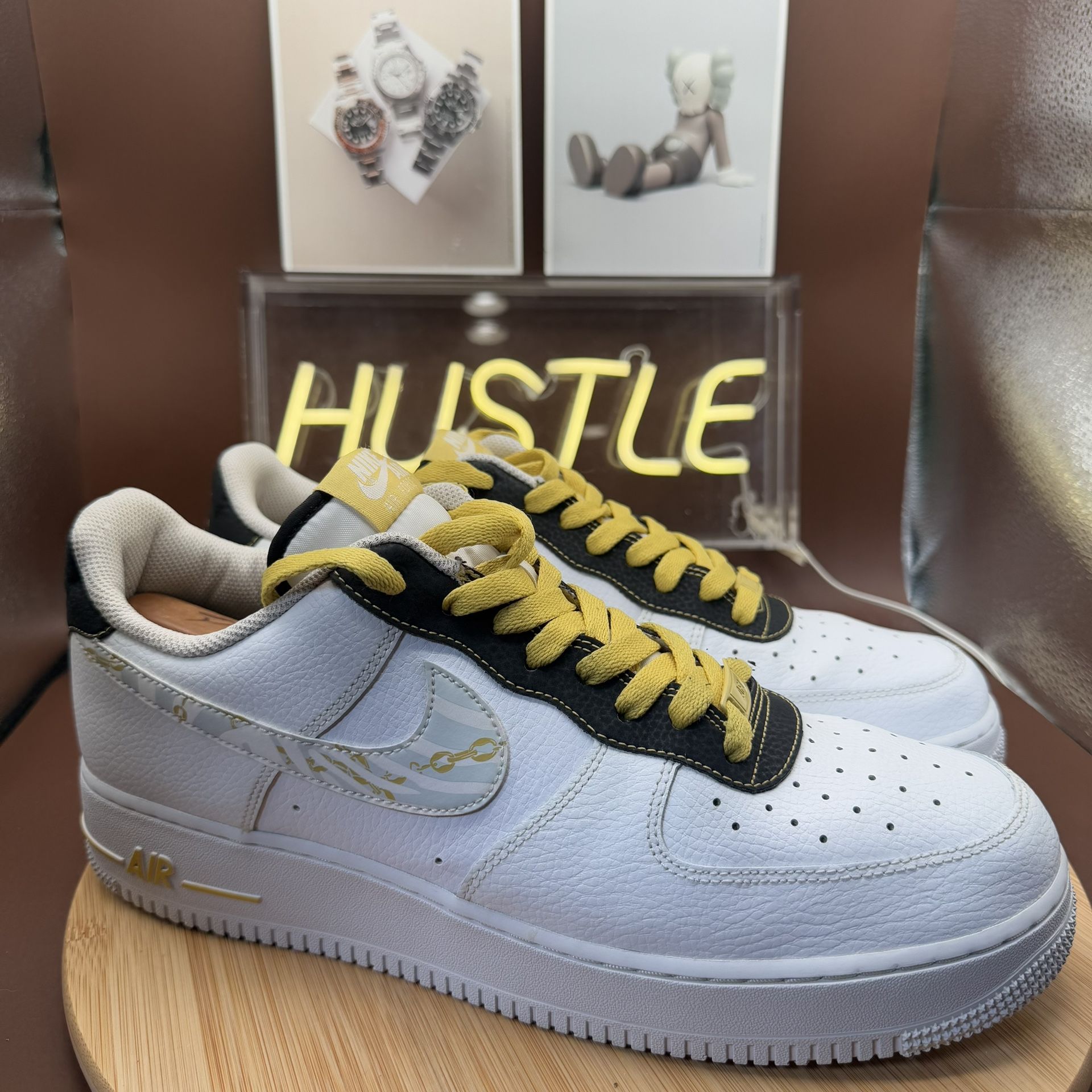 NIKE AIR FORCE 1'07 LV8' GOLD LINKS ZEBRA SIZE US 12 - photo 3