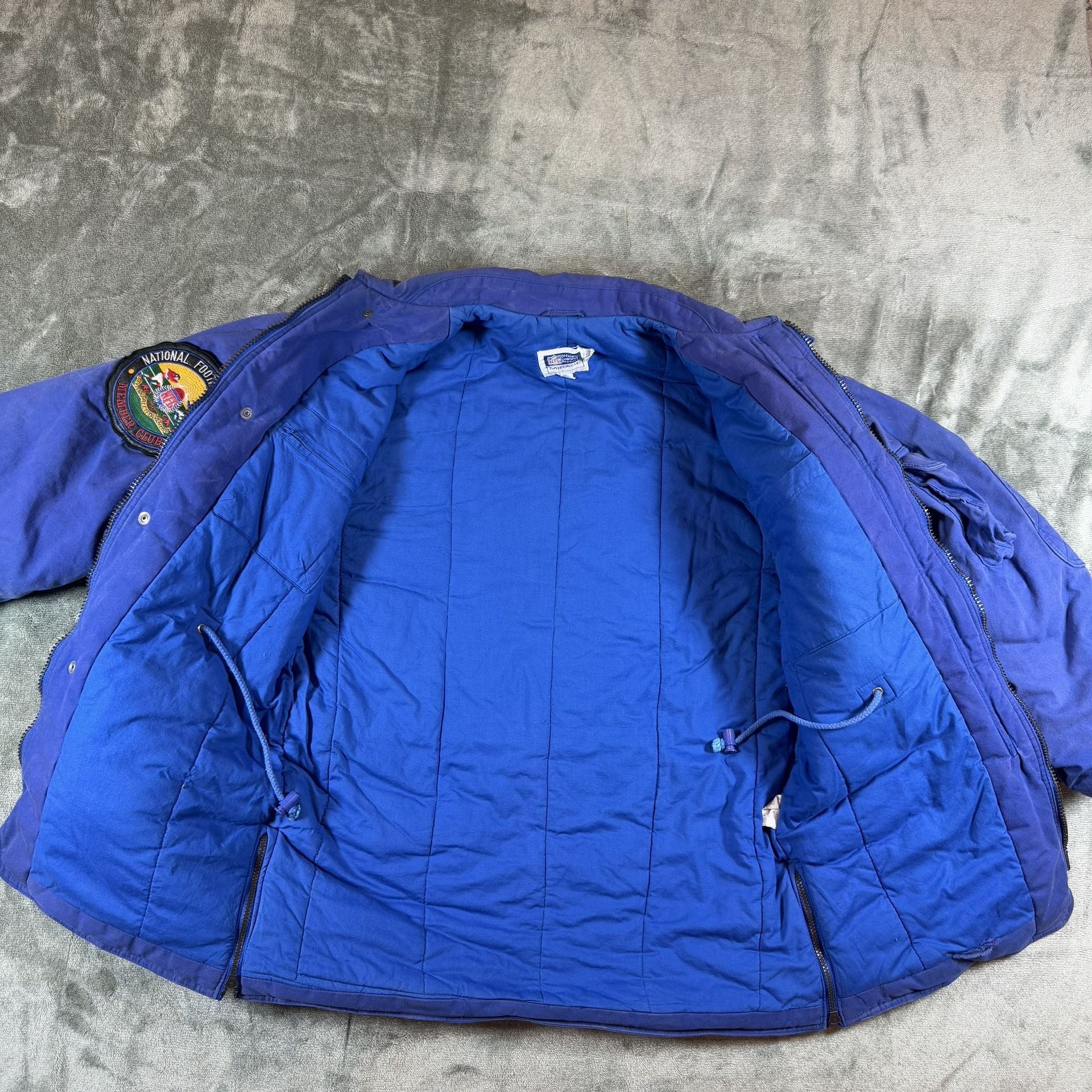 Vintage New York Giants Mirage NFL Stadium Coat 90s Football Emb - photo 3