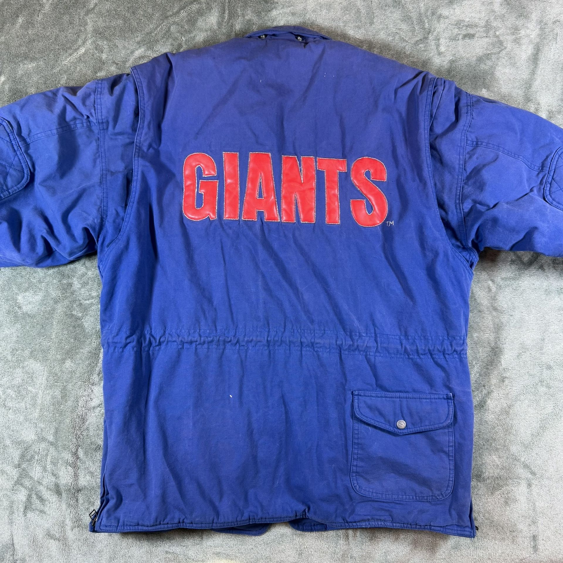 Vintage New York Giants Mirage NFL Stadium Coat 90s Football Emb - photo 4