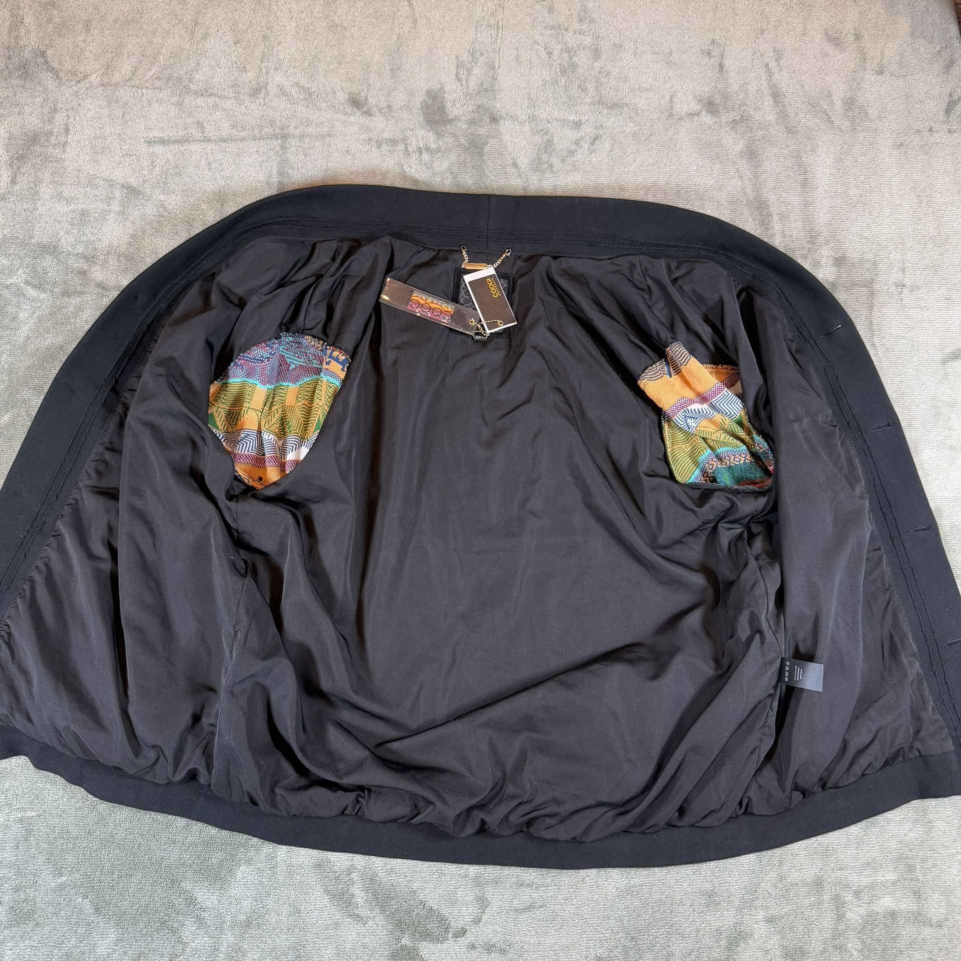 COOGI Leather Suede And Sweater Pieced Cardigan Black Men’s 2XL - photo 4