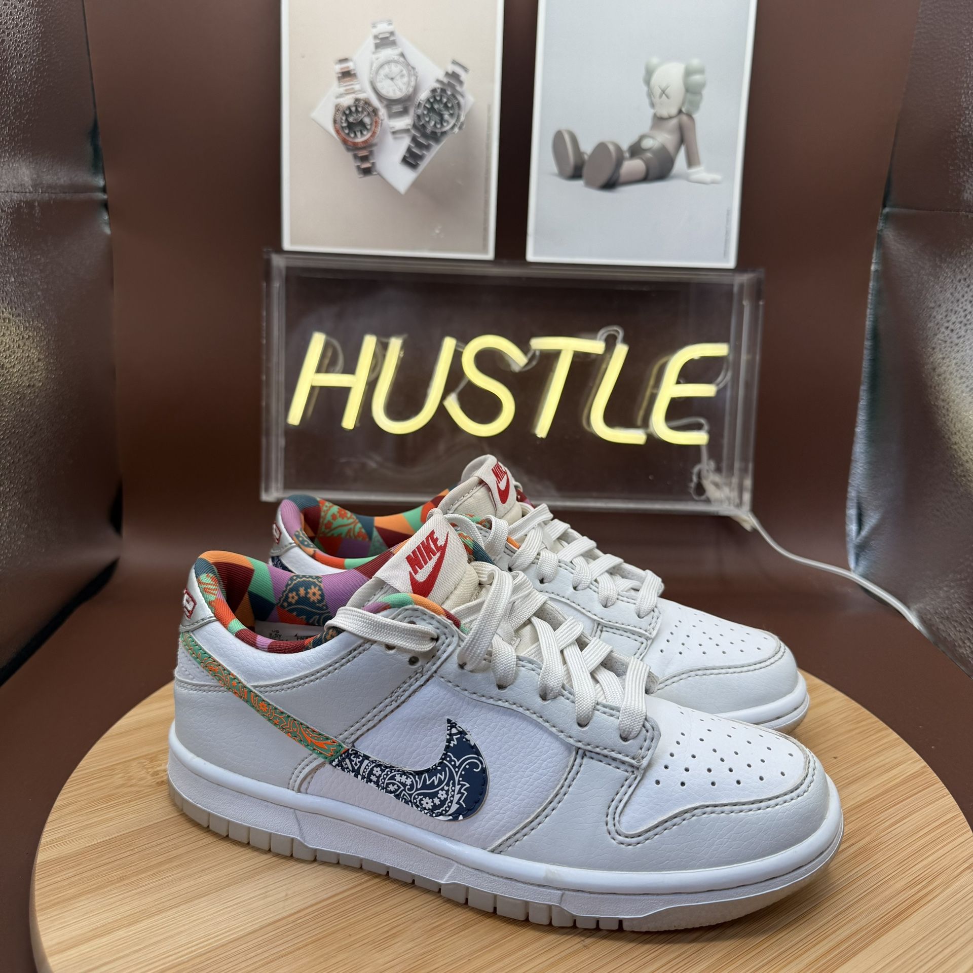 Nike Dunk Low (GS) White-Multi-Color Paisley Sz 3.5Y - photo 2
