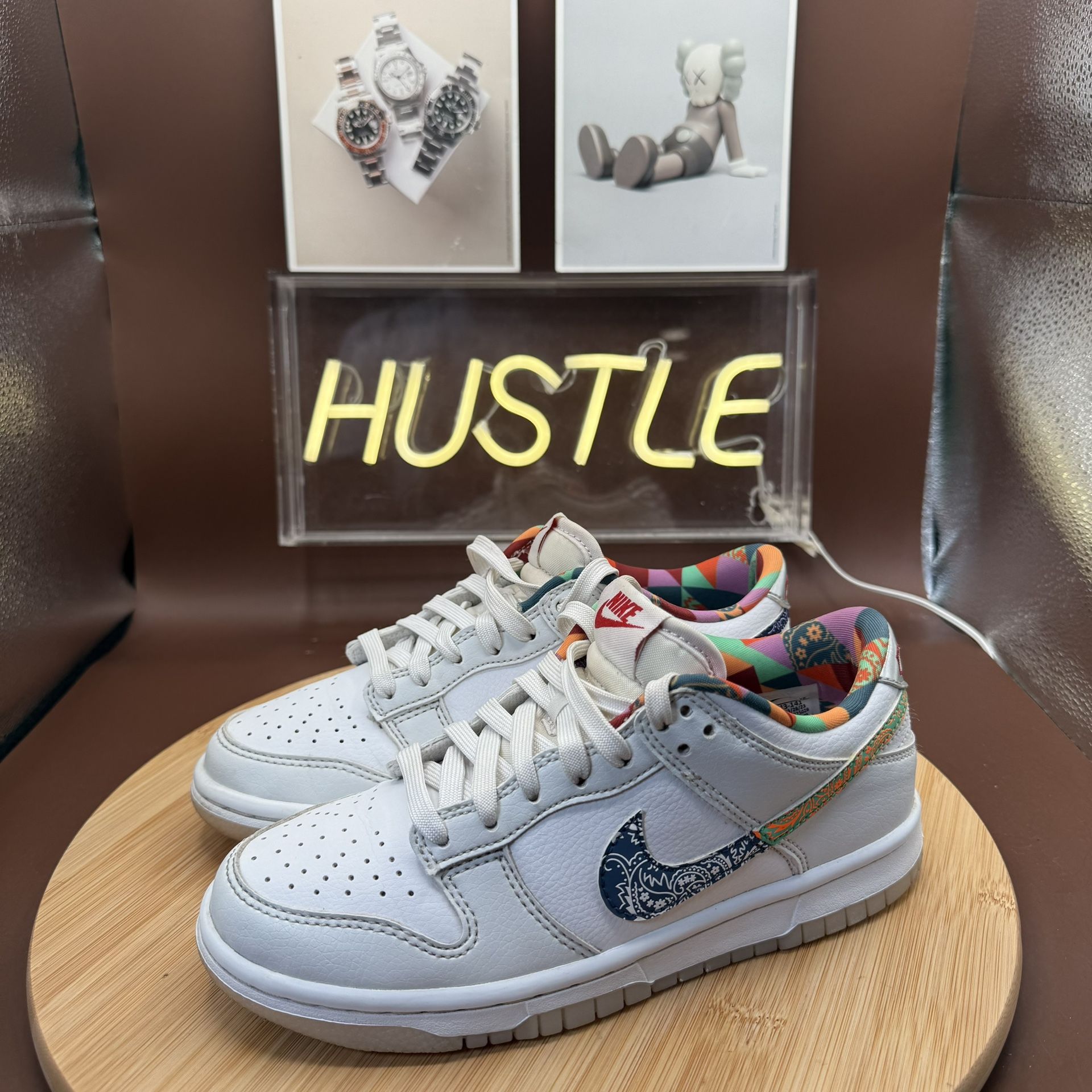Nike Dunk Low (GS) White-Multi-Color Paisley Sz 3.5Y - photo 3