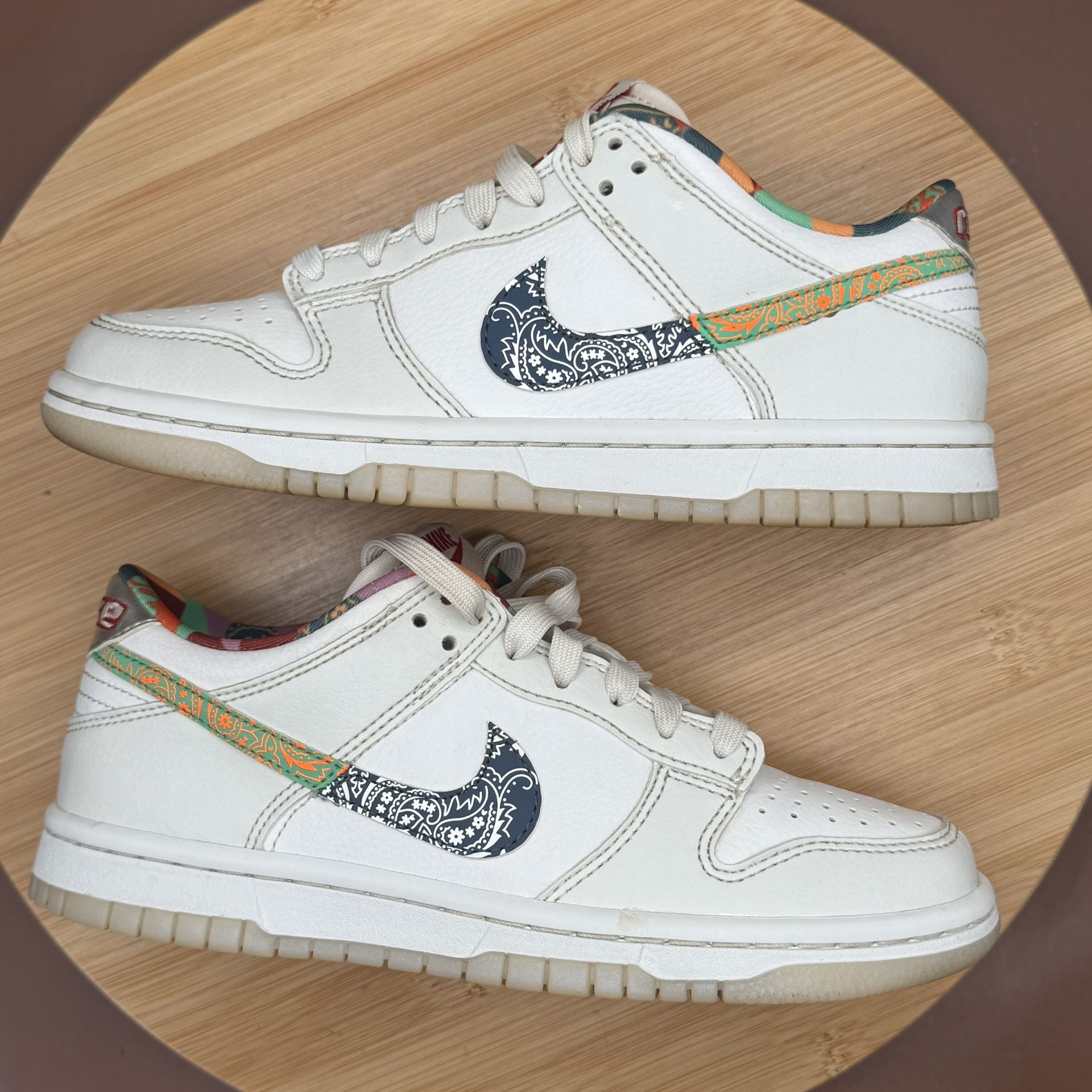 Nike Dunk Low (GS) White-Multi-Color Paisley Sz 3.5Y - photo 4