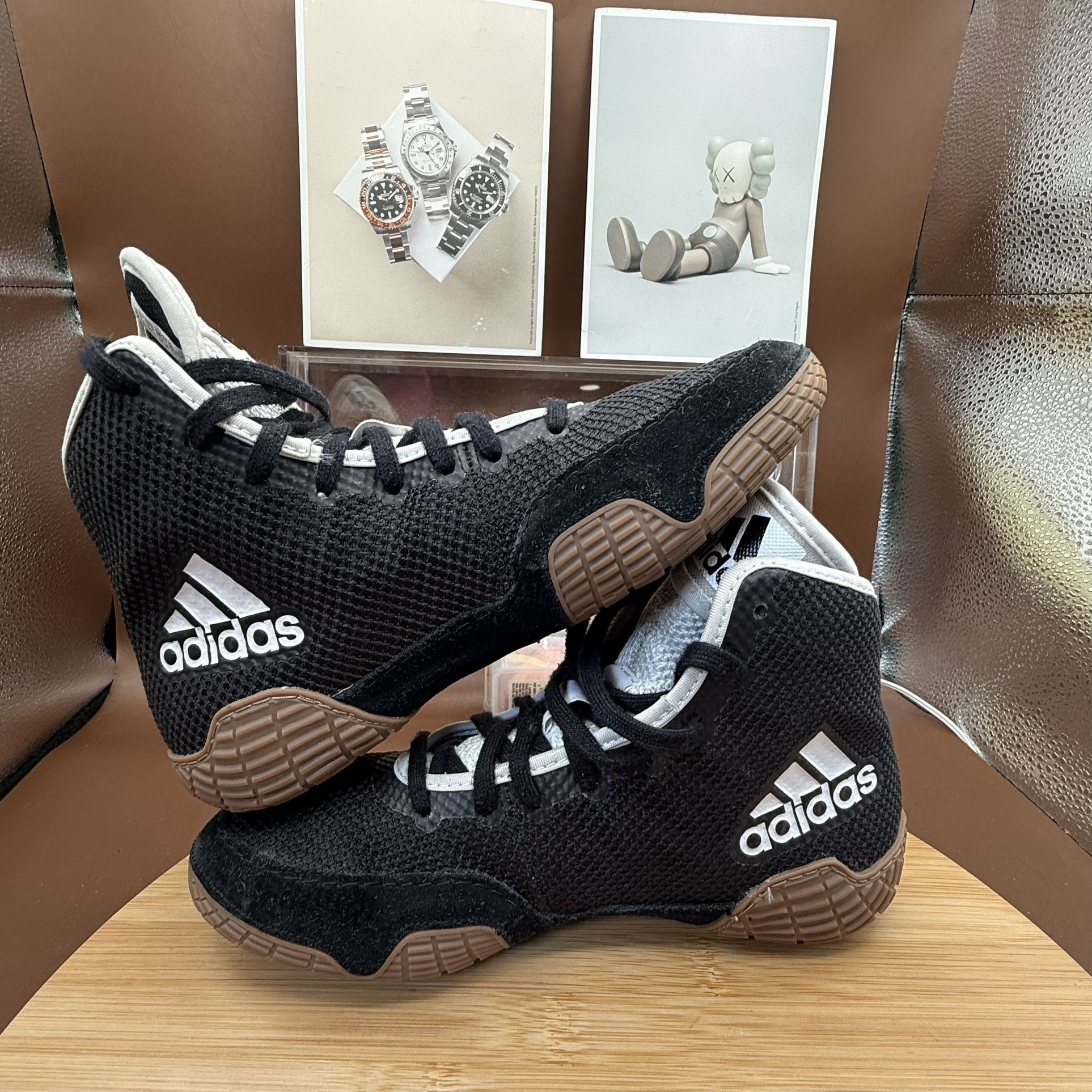 Adidas Tech Fall 2.0 Wrestling Shoes Youth Size 4 Black/White - photo 5