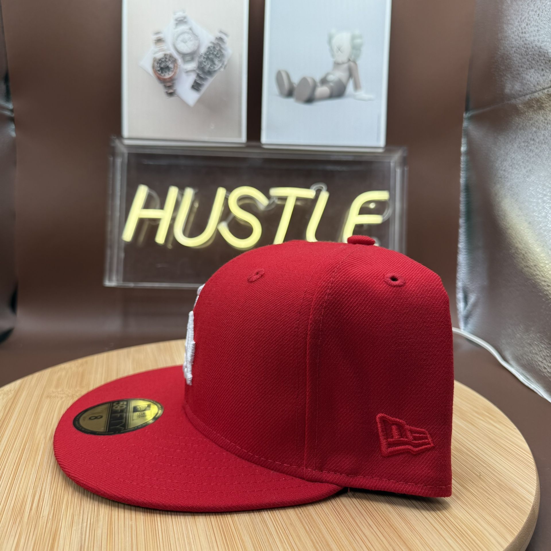 Los Angeles Dodgers New Era Red 59FIFTY Fitted Hat Sz 8 - photo 3