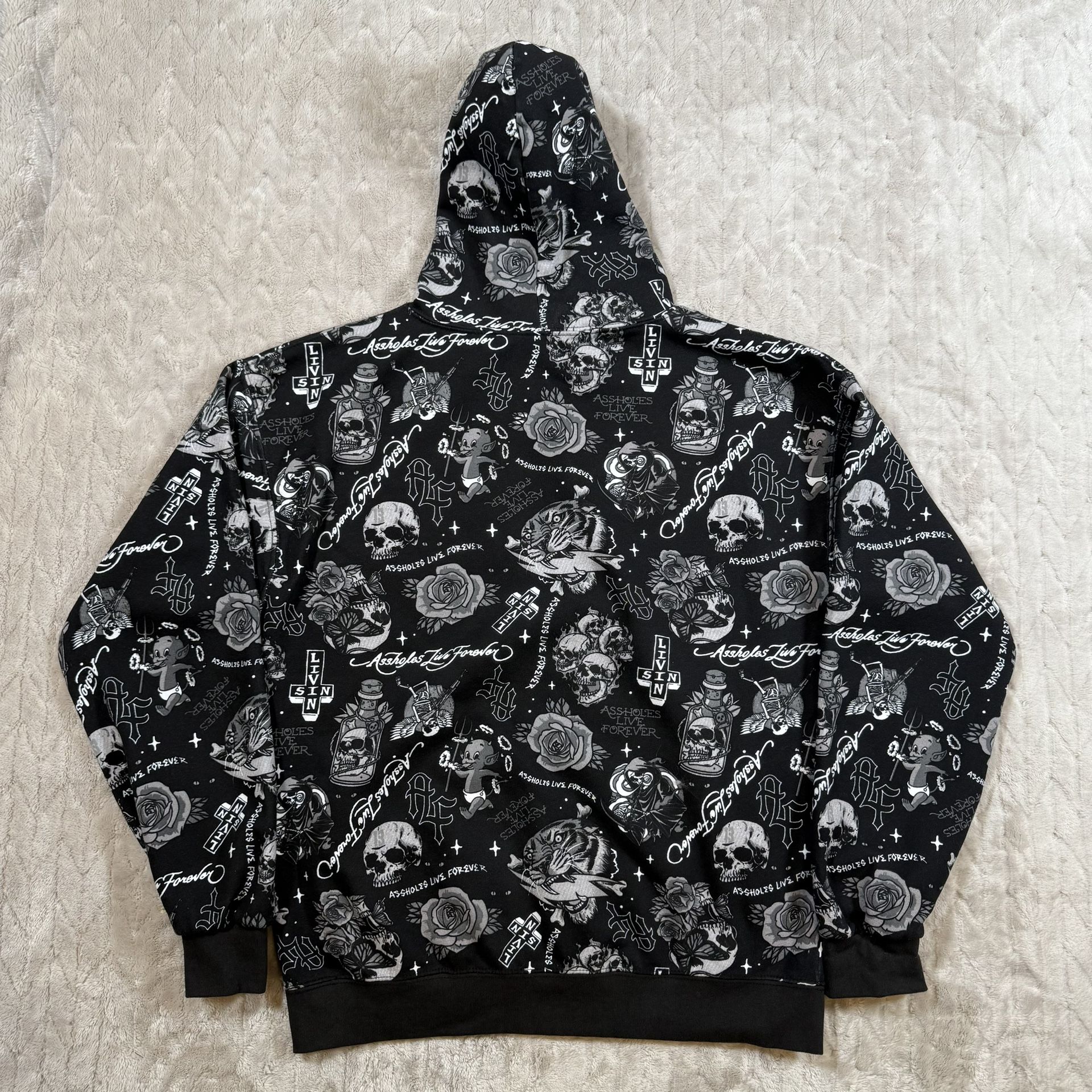 A**holes Live Forever Pullover Hoodie Sz M - photo 2