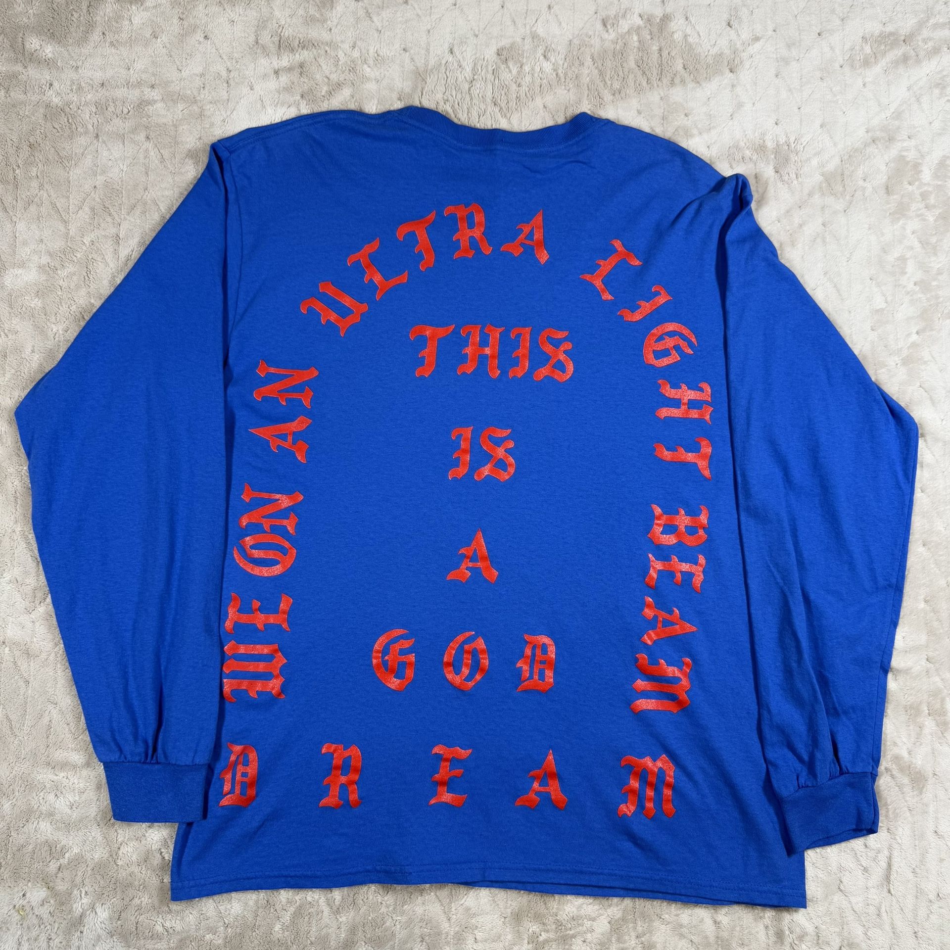 Kanye West “I Feel Like Pablo” Long Sleeve Shirt Blue Men’s Size - photo 2