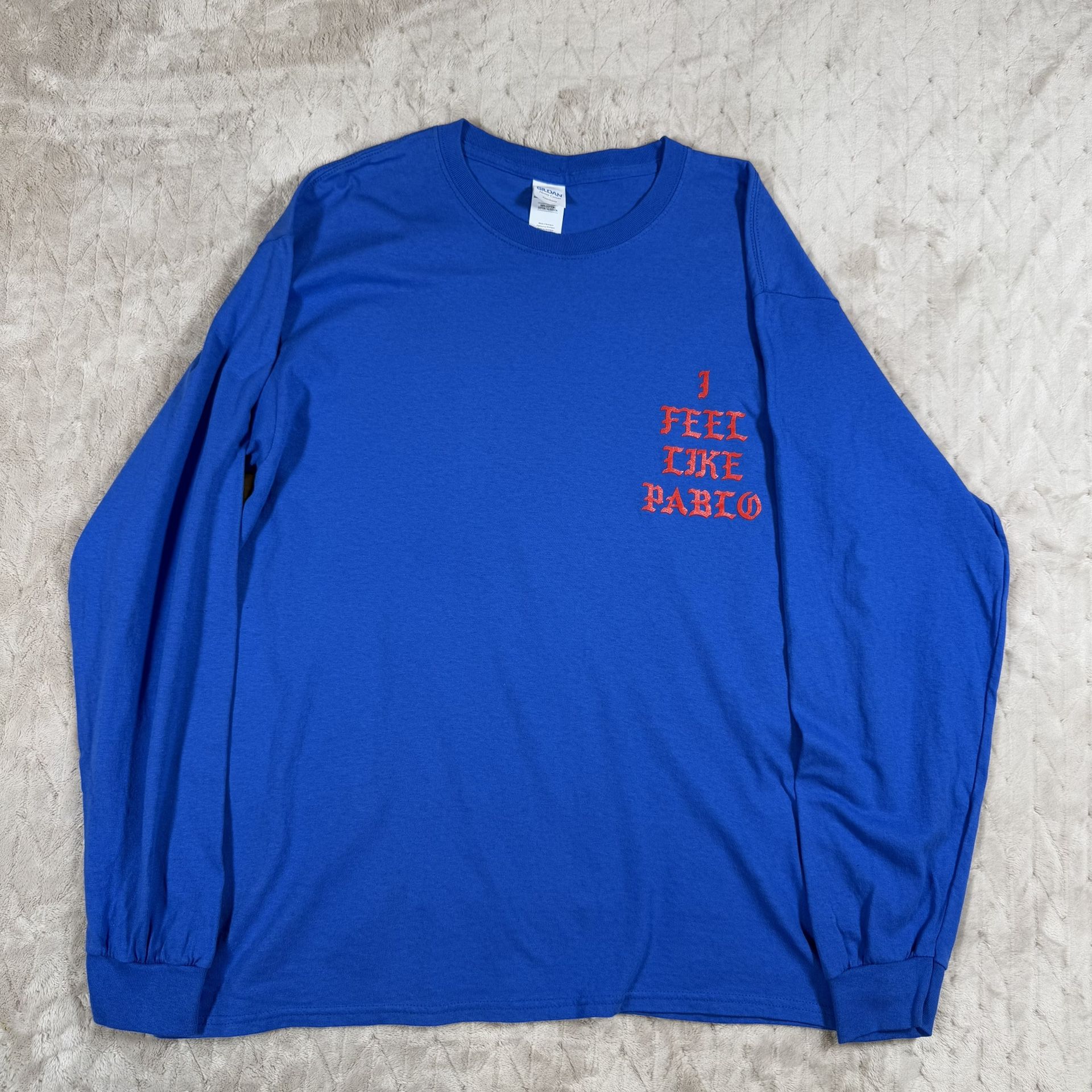 Kanye West “I Feel Like Pablo” Long Sleeve Shirt Blue Men’s Size - photo 3