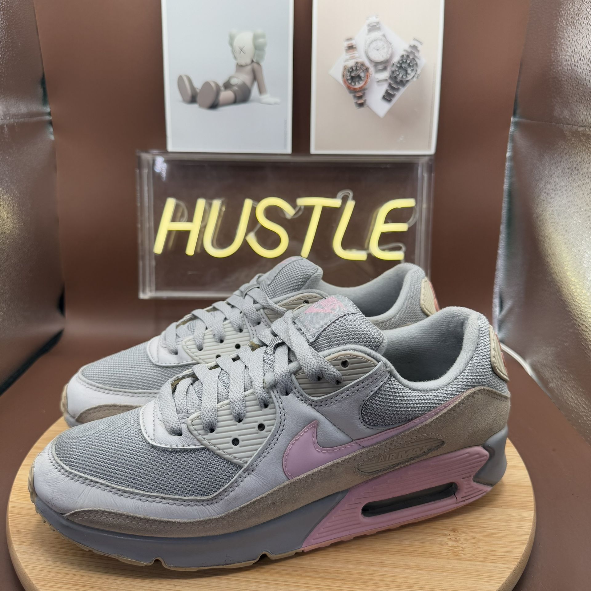 Nike Air Max 90 Grey Pnk String Men’s Size 9.5 - photo 3
