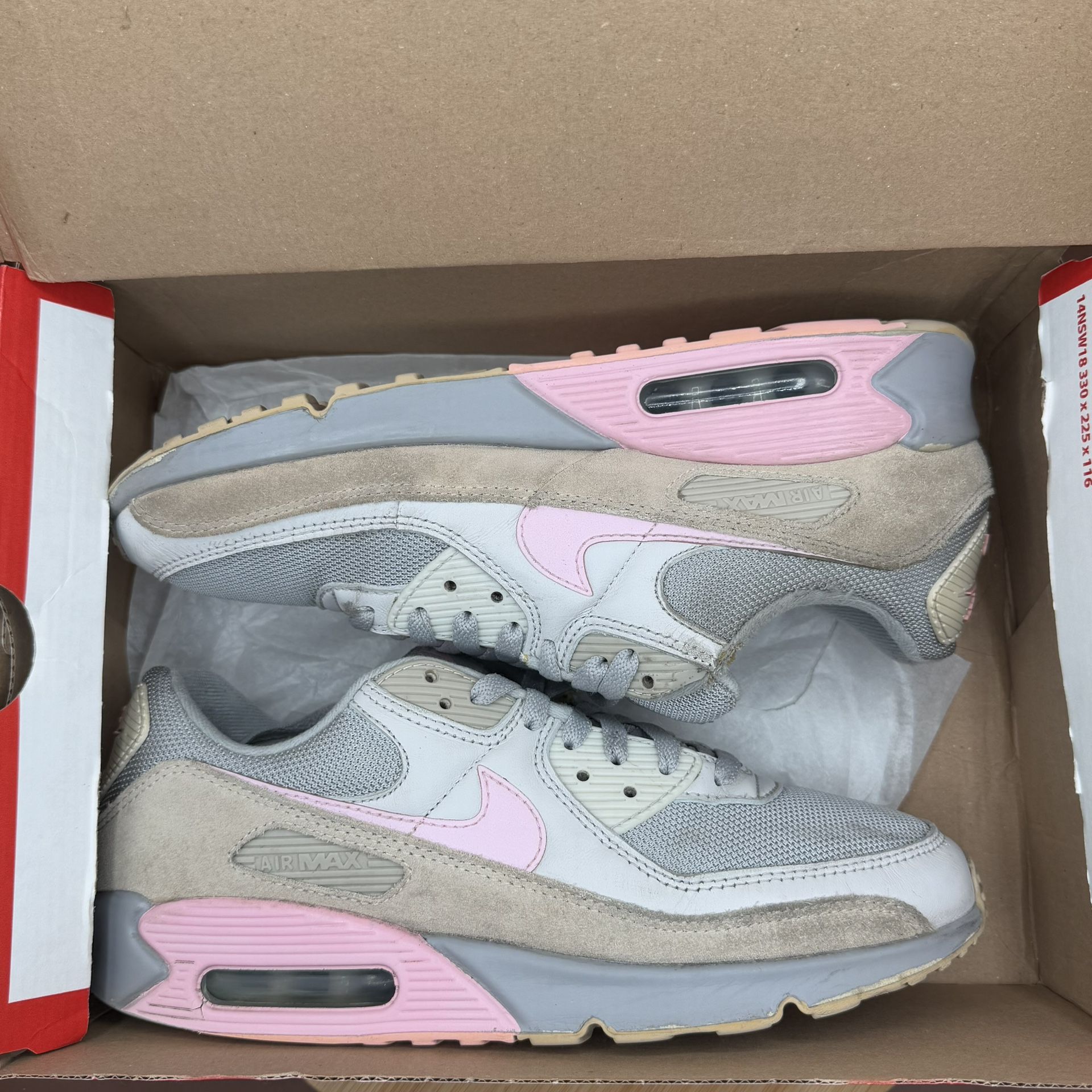 Nike Air Max 90 Grey Pnk String Men’s Size 9.5 - photo 4