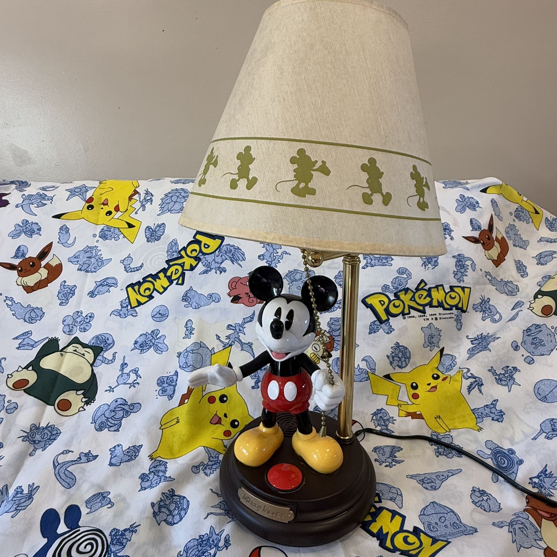 Vintage DISNEY Mickey Mouse Talking Table Lamp