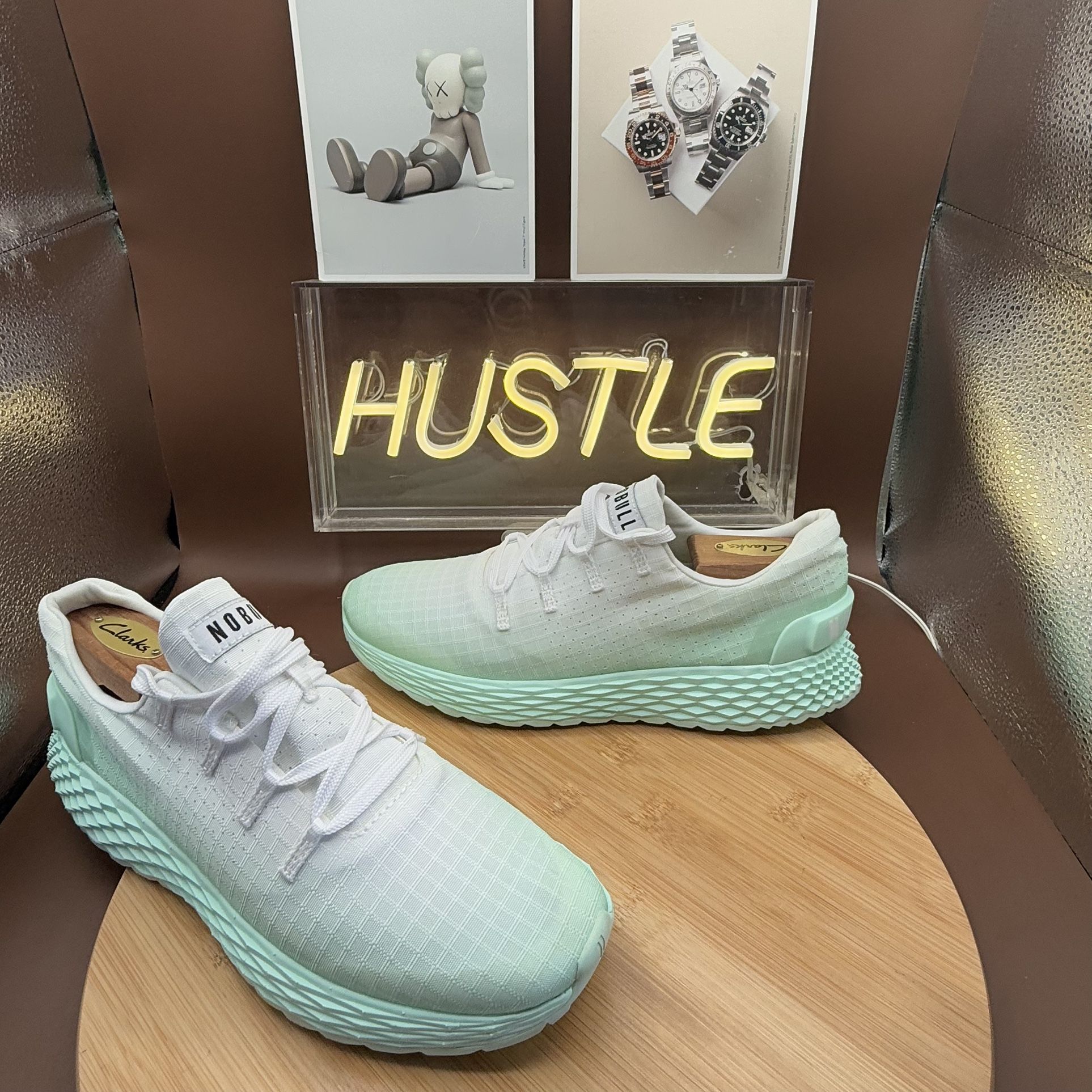 NOBULL Unisex Ripstop Runners White Teal Ombre Mens 6.5/ Womens
