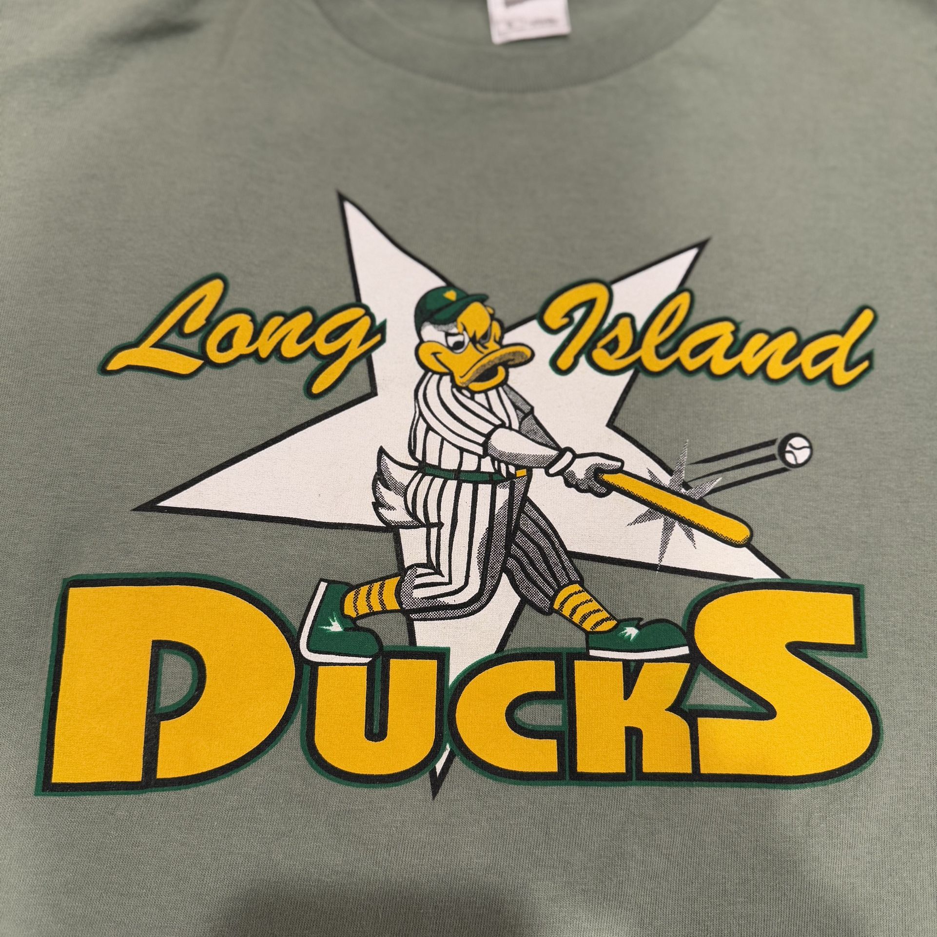 Retro Long Island Ducks Olive Green T-Shirt XL - photo 3