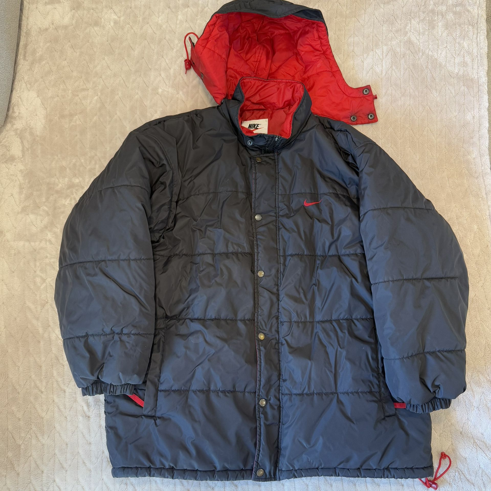Vintage 90s Nike Puffer Winter Jacket Sz Large