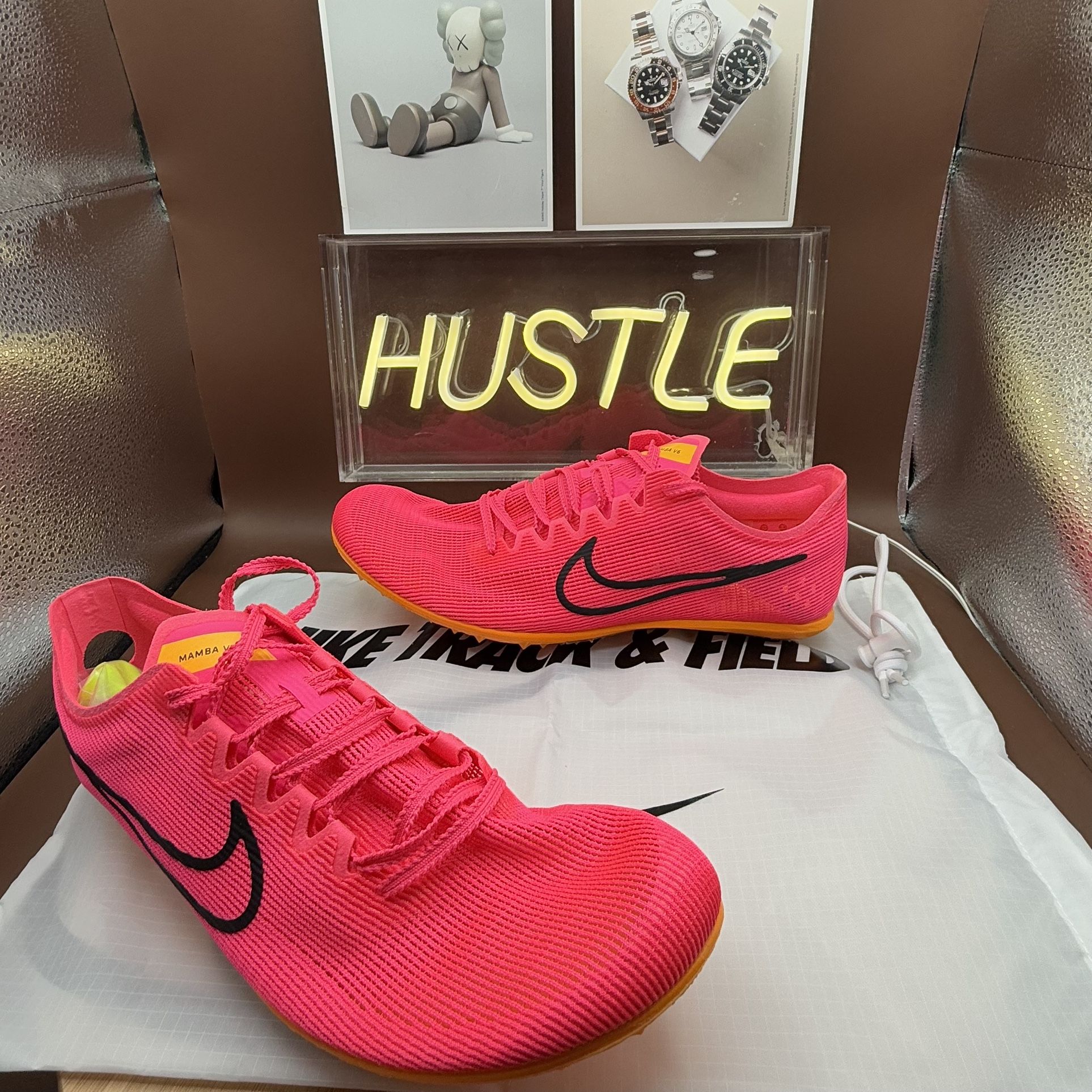 Nike Zoom Mamba V6 Hyper Pnk Track Spikes Sz 10.5
