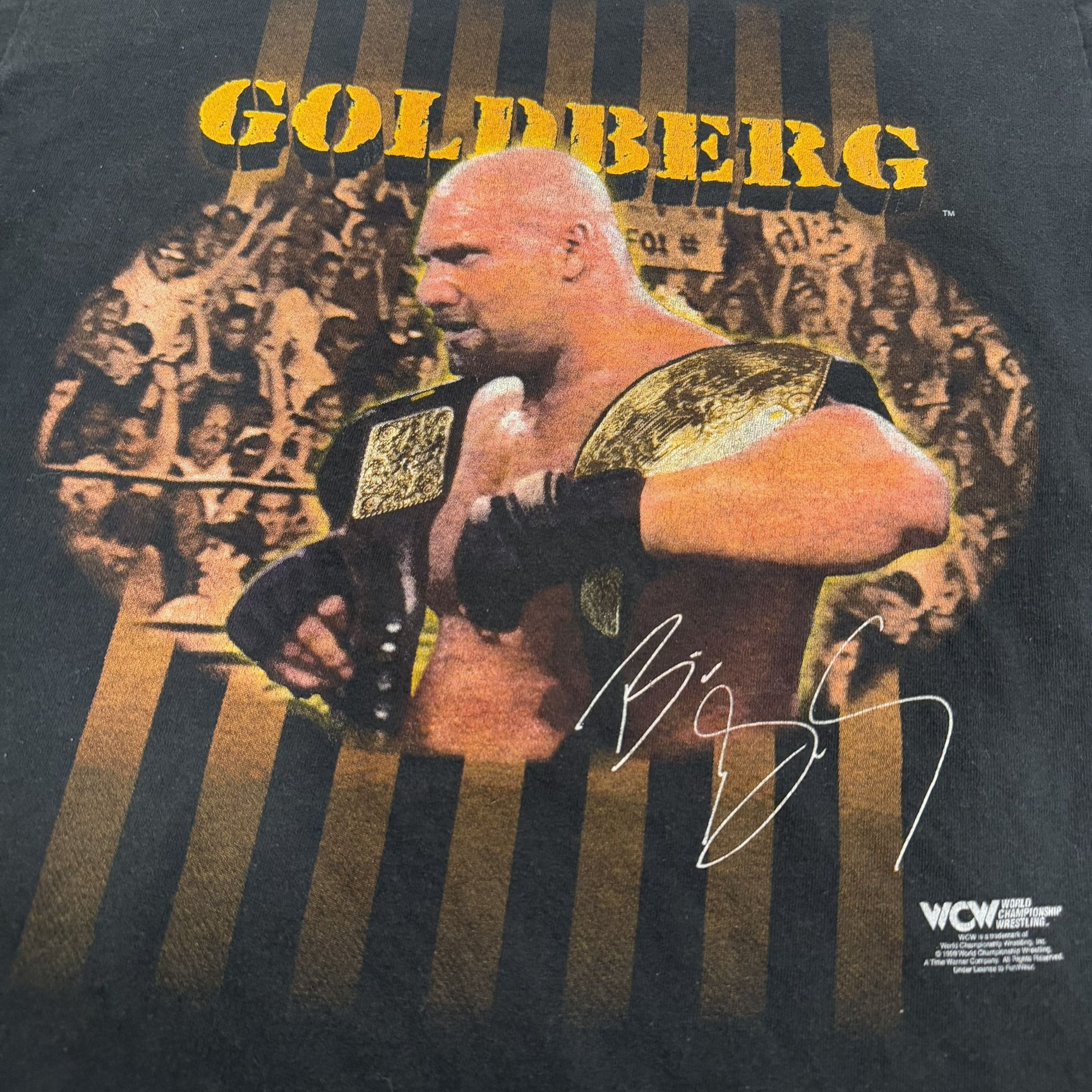 Vintage WCW Goldberg Tultex T-Shirt Medium 1998 - photo 3