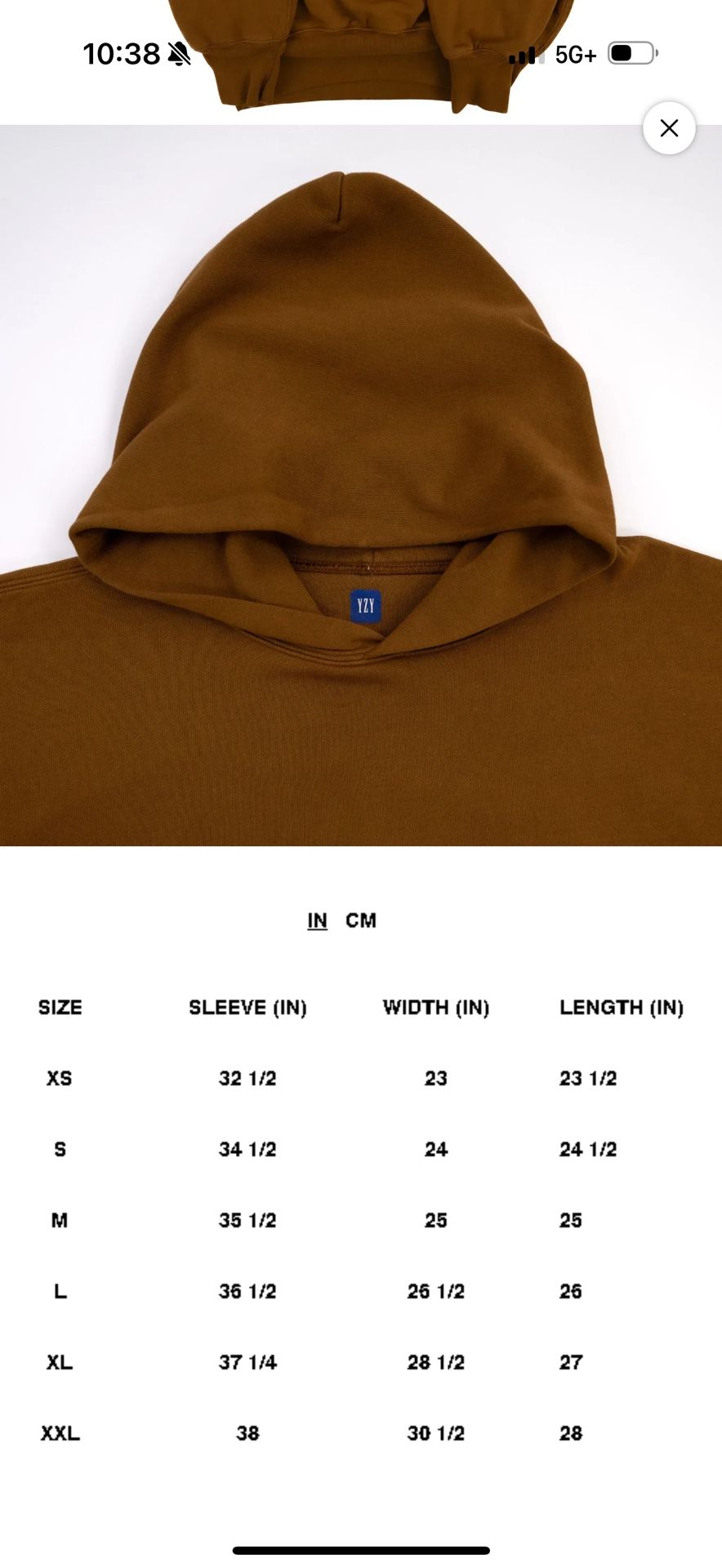 Yeezy Gap Double Layered Brown hoodie Sz Small - photo 3