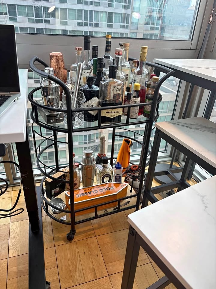 Metal Glass Bar Cart