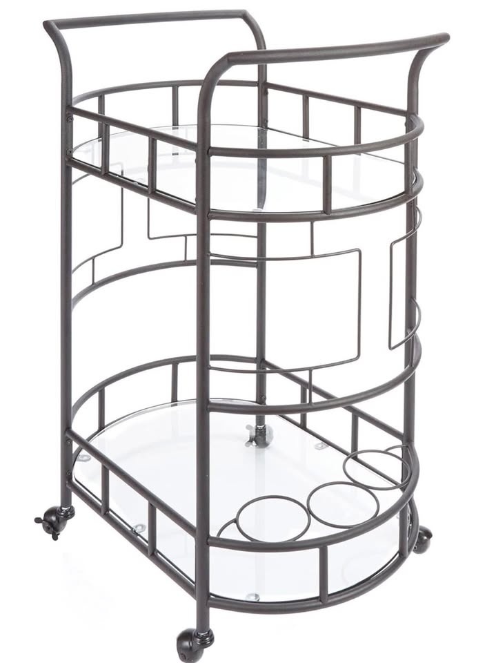 Metal Glass Bar Cart - photo 3