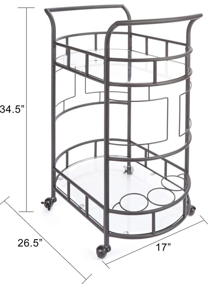 Metal Glass Bar Cart - photo 4