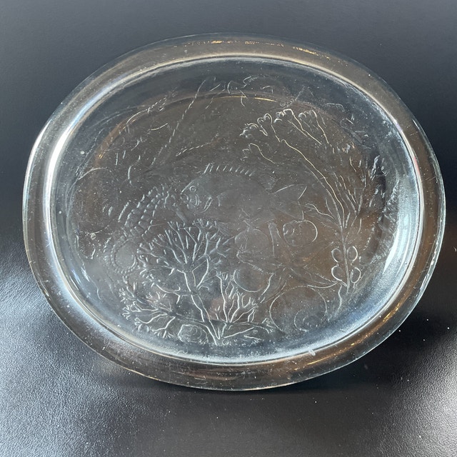 Vintage 70s Kosta Boda Oval glass platter-Party series-Ann Wärff