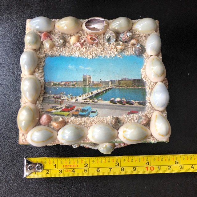 Vintage 50s trinket/jewelry box w/ picture Port Zadar Yugoslavia - photo 5