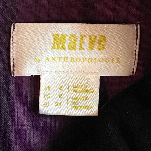 Maeve Anthropologie Velvet Wine Red Shirt Blouse-Size 2 - photo 3