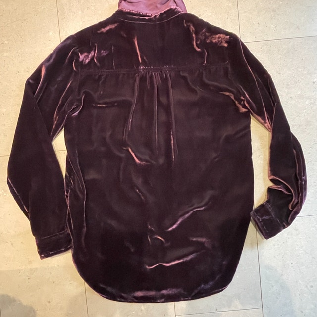 Maeve Anthropologie Velvet Wine Red Shirt Blouse-Size 2 - photo 4