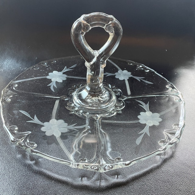 Vintage Indiana Glass Tidbit Platter/Tray