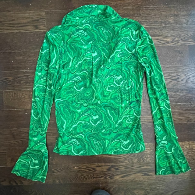 Diane Von Furstenberg Mackenzie Mesh Top-Marble Green-Medium - photo 5
