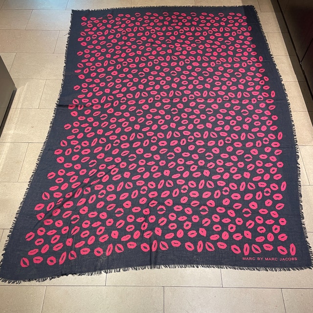 Marc by Marc Jacobs Scarf-Blue w/ red lips
