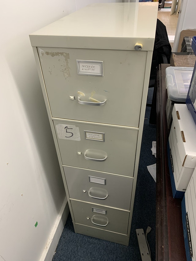 Beige 4 drawer deep vertical File Cabinet