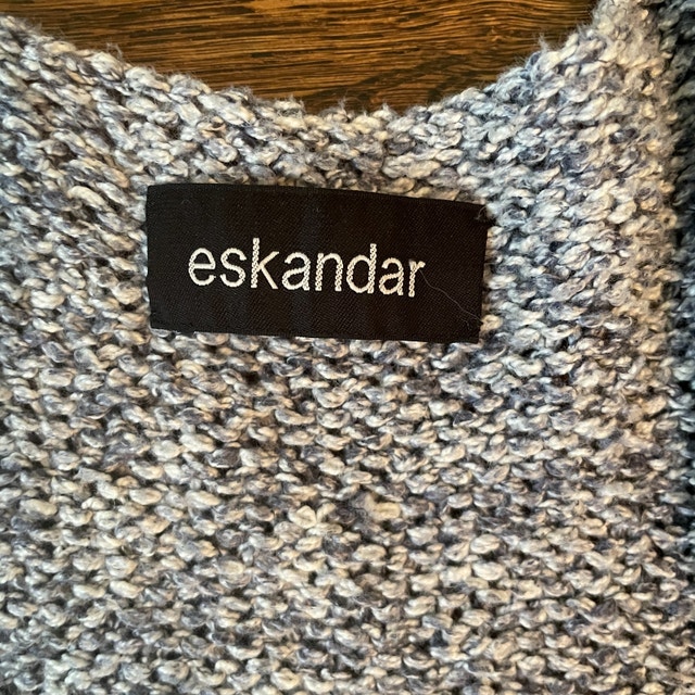 Eskandar Open Sweater Vest Gray Oversize Knit-One Size - photo 2
