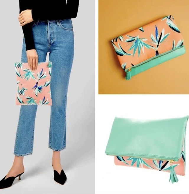 NWOT Rachel Pally LIMITED EDITION reversible leather clutch - photo 2