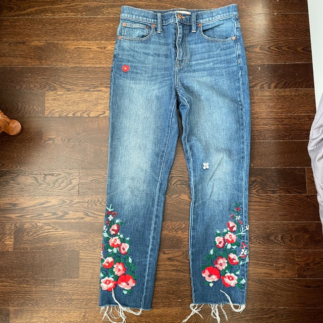 Madewell High-Rise Slim Boyjean - Embroidered Edition-Sz. 26 - photo 2