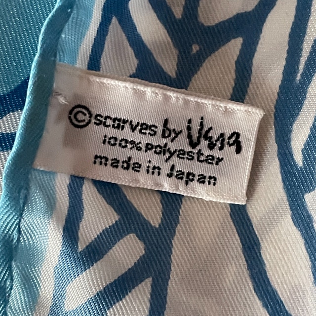 Vintage 60s Scarf by Vera Blue/White Swirl Pattern - photo 3