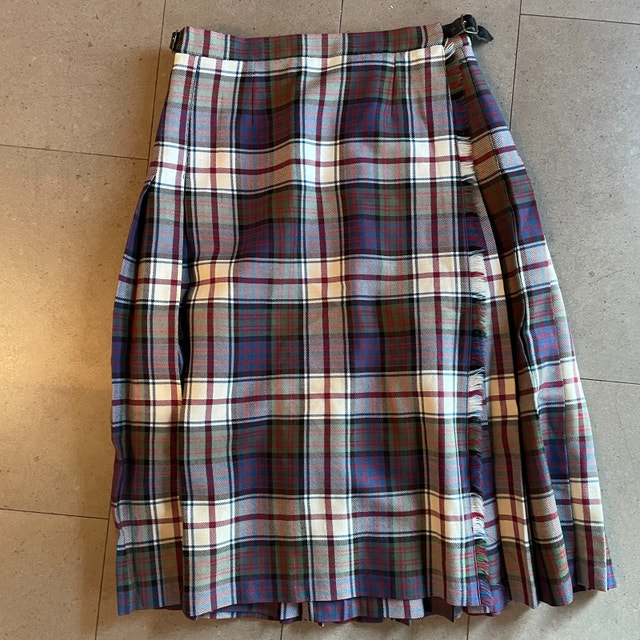 Vintage wool Highland Kilts Plaid kilt/skirt Made Scotland-Sz.6