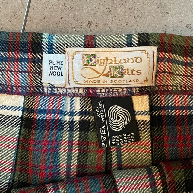 Vintage wool Highland Kilts Plaid kilt/skirt Made Scotland-Sz.6 - photo 3