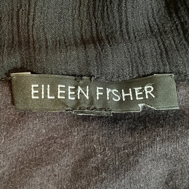 Eileen Fisher Black Relaxed Crinkle Silk Blazer-Size XS - photo 4