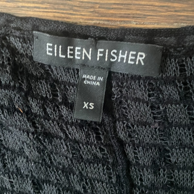 Eileen Fisher Black Silk Blend Cardigan-Size XS - photo 2